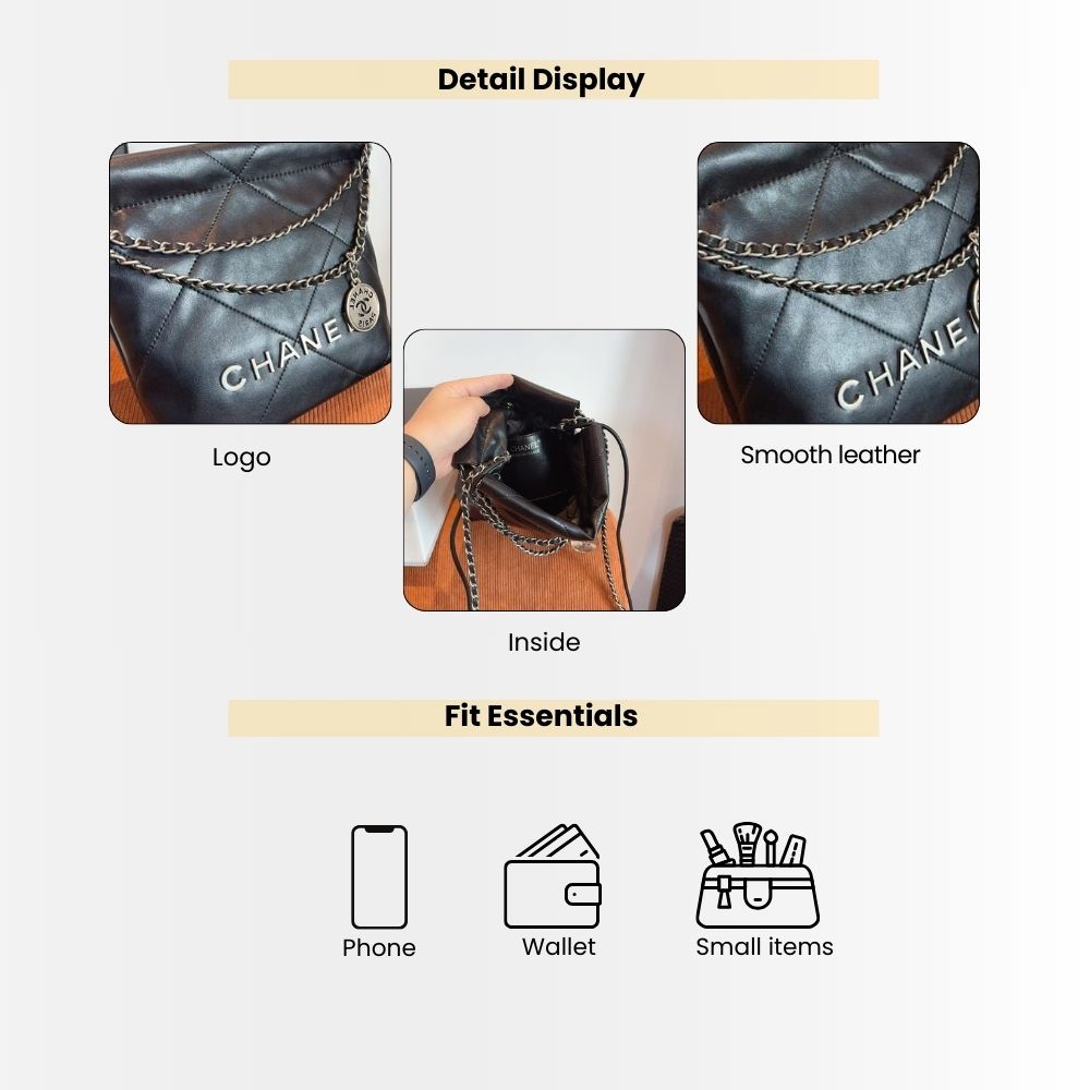 Chanel 22 Mini Handbag Black 22Cm - Image 4