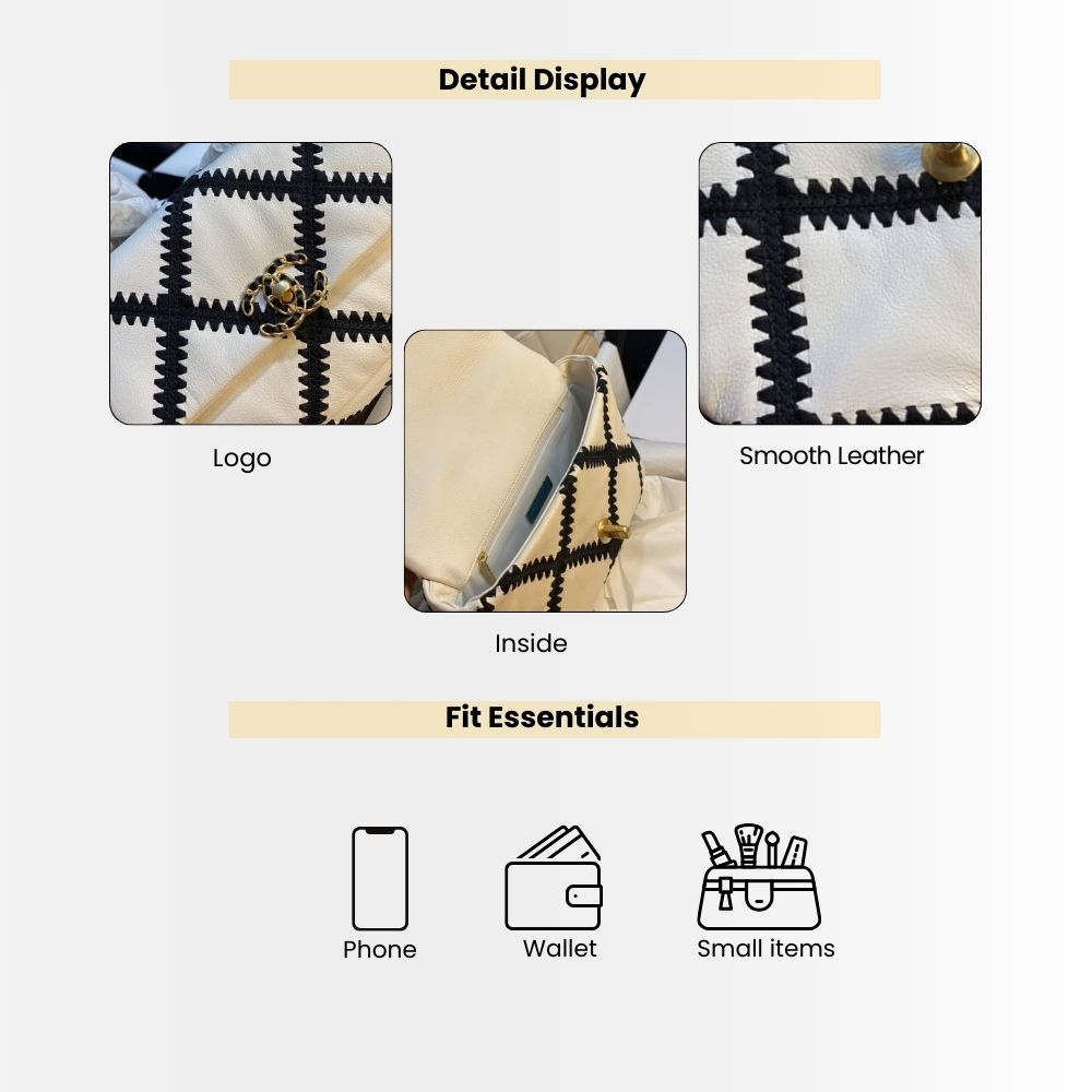 Chanel 19 Small Stitch Crossbody Bag White 25cm - Image 4