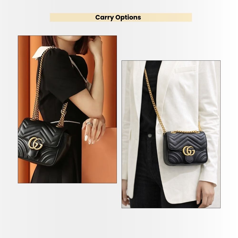 Gucci GG Marmont Mini Shoulder Bag Black 18Cm 739682 AABZC 6832 - Image 12