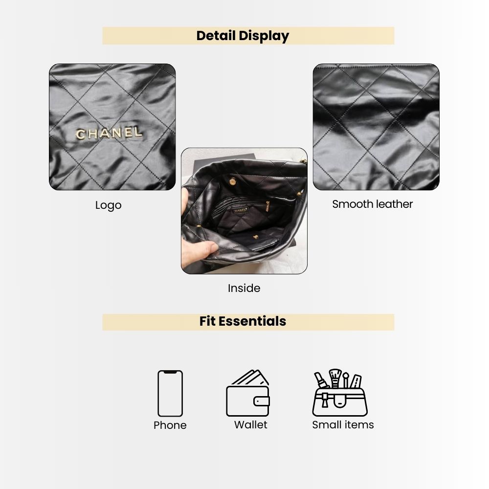 Chanel 22 Small Handbag Black 30cm AS3260 B08037 94305 - Image 4