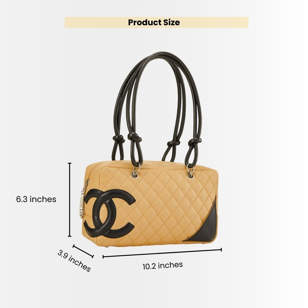 Chanel Cambon Ligne Bowling Shoulder Bag Beige 26Cm - Image 3