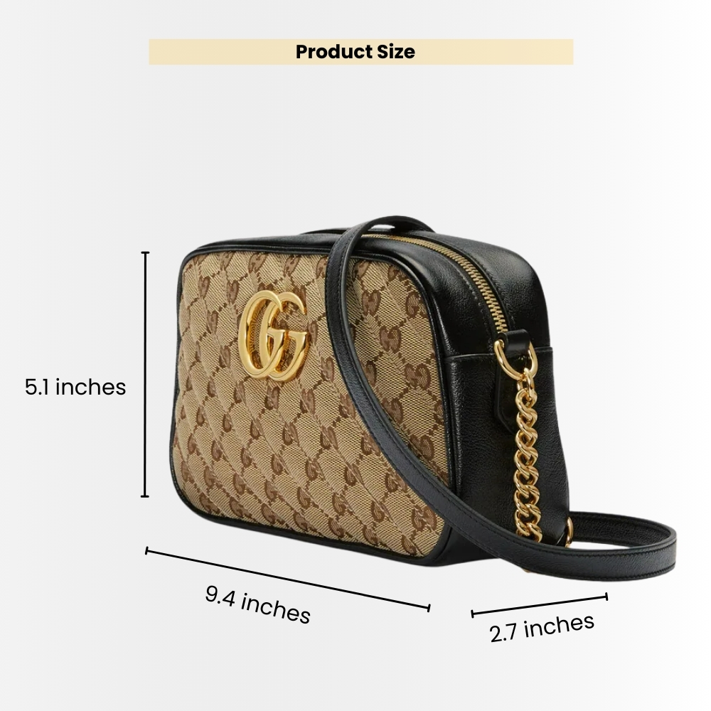 Gucci GG Marmont Small Shoulder Bag Beige Ebony 24Cm 447632 HVKEG 9772 - Image 3