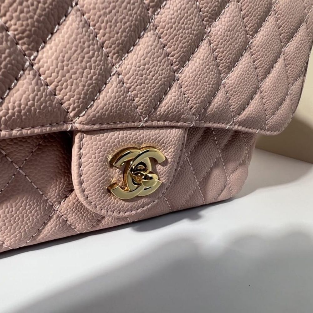 Chanel Classic Medium Flap Bag With Gold Hardware Pink 25Cm - Image 6
