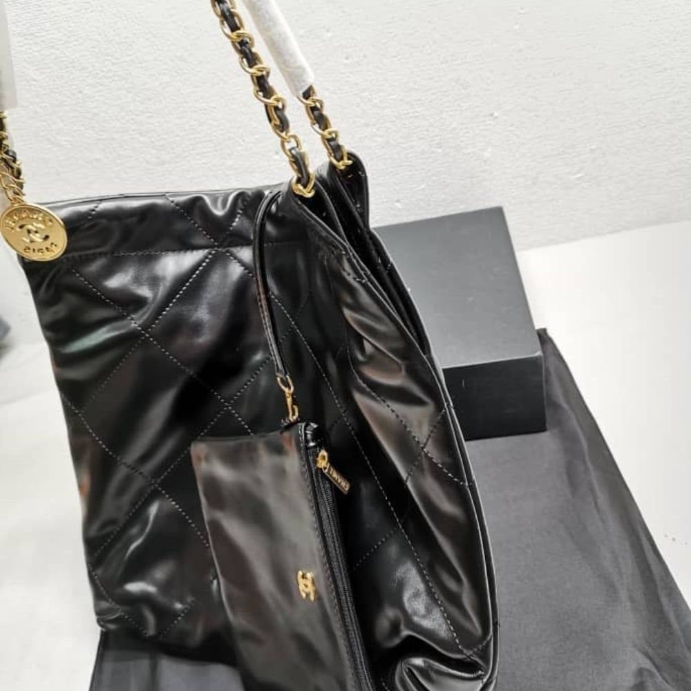 Chanel 22 Small Handbag Black 30cm AS3260 B08037 94305 - Image 7