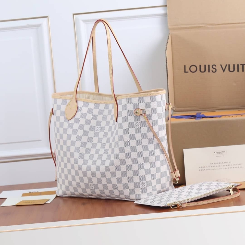 Louis Vuitton Neverfull MM Damier Azur Beige 31Cm N40604 - Image 4