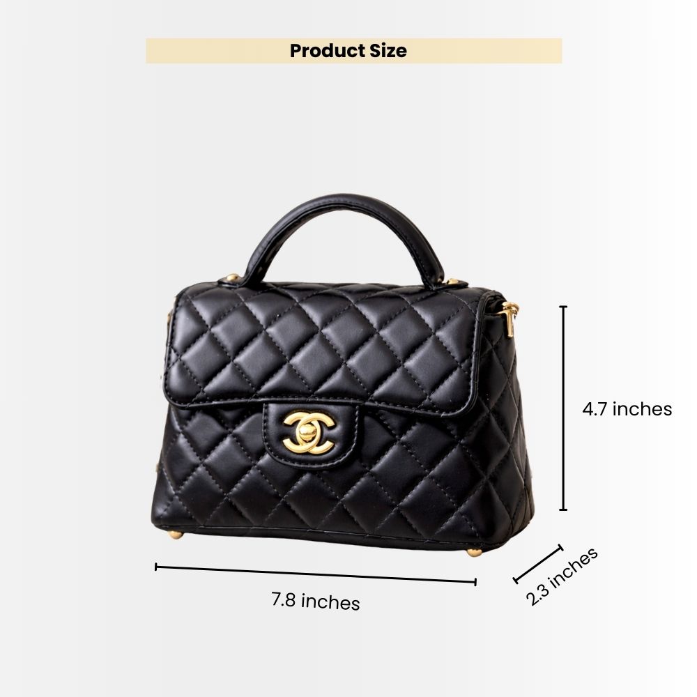 Chanel Mini Flap Top Handle Bag And Gold Metal Black 20Cm AS5355 B19386 94305 - Image 3