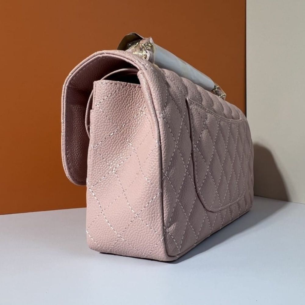 Chanel Classic Medium Flap Bag With Gold Hardware Pink 25Cm - Image 10