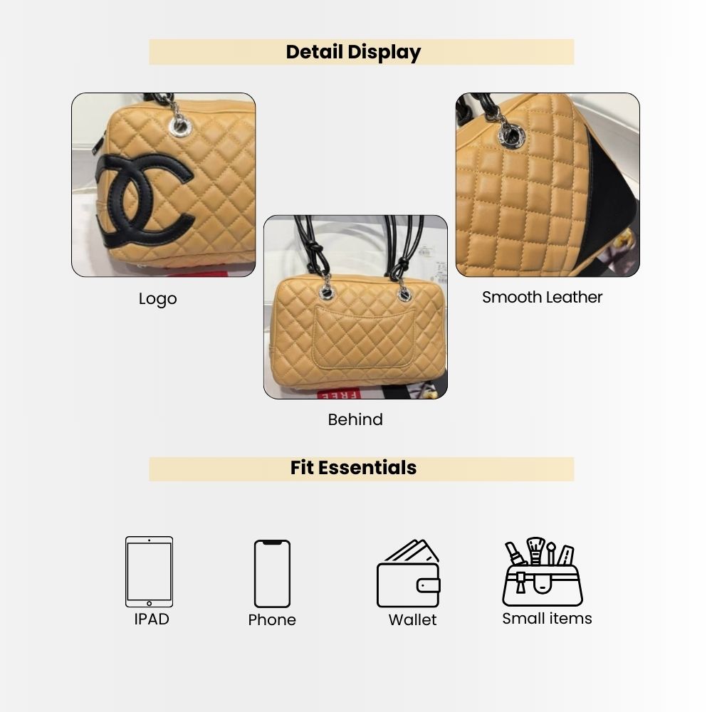 Chanel Cambon Ligne Bowling Shoulder Bag Beige 26Cm - Image 4