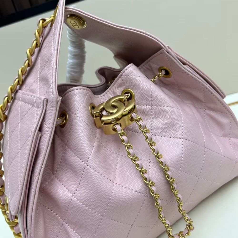 Chanel 25 Small Handbag Grained And Gold Tone Metal Pink 26Cm AS5293 B20304 NAGEO - Image 8