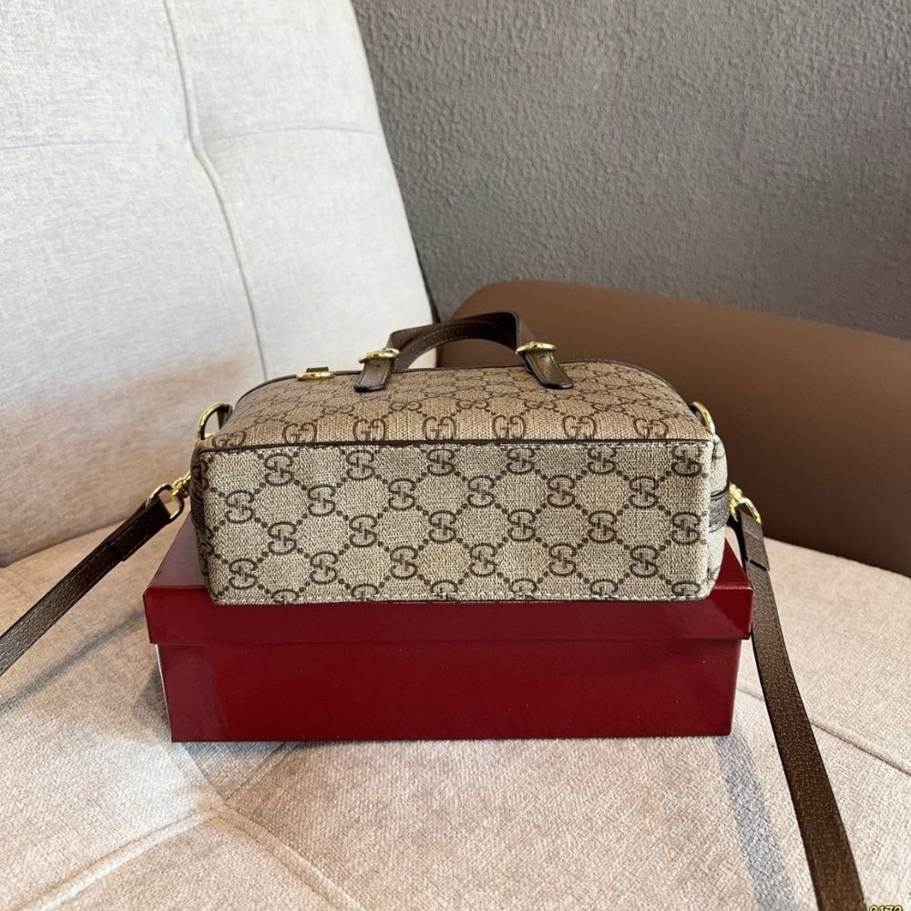 Gucci GG Emblem Mini Bag Beige and Dark Brown GG Fabric 20Cm 855491 FAEUC 9758 - Image 8