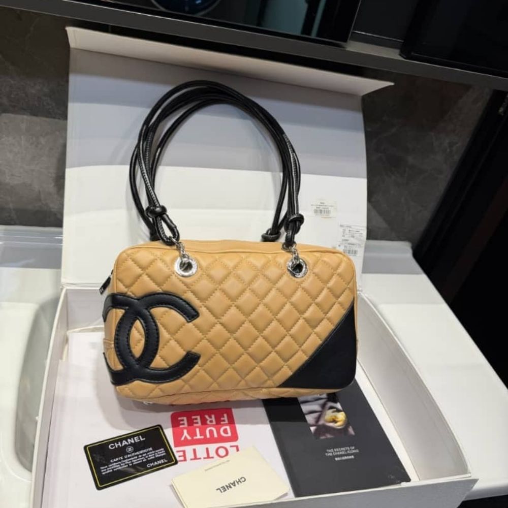 Chanel Cambon Ligne Bowling Shoulder Bag Beige 26Cm - Image 5