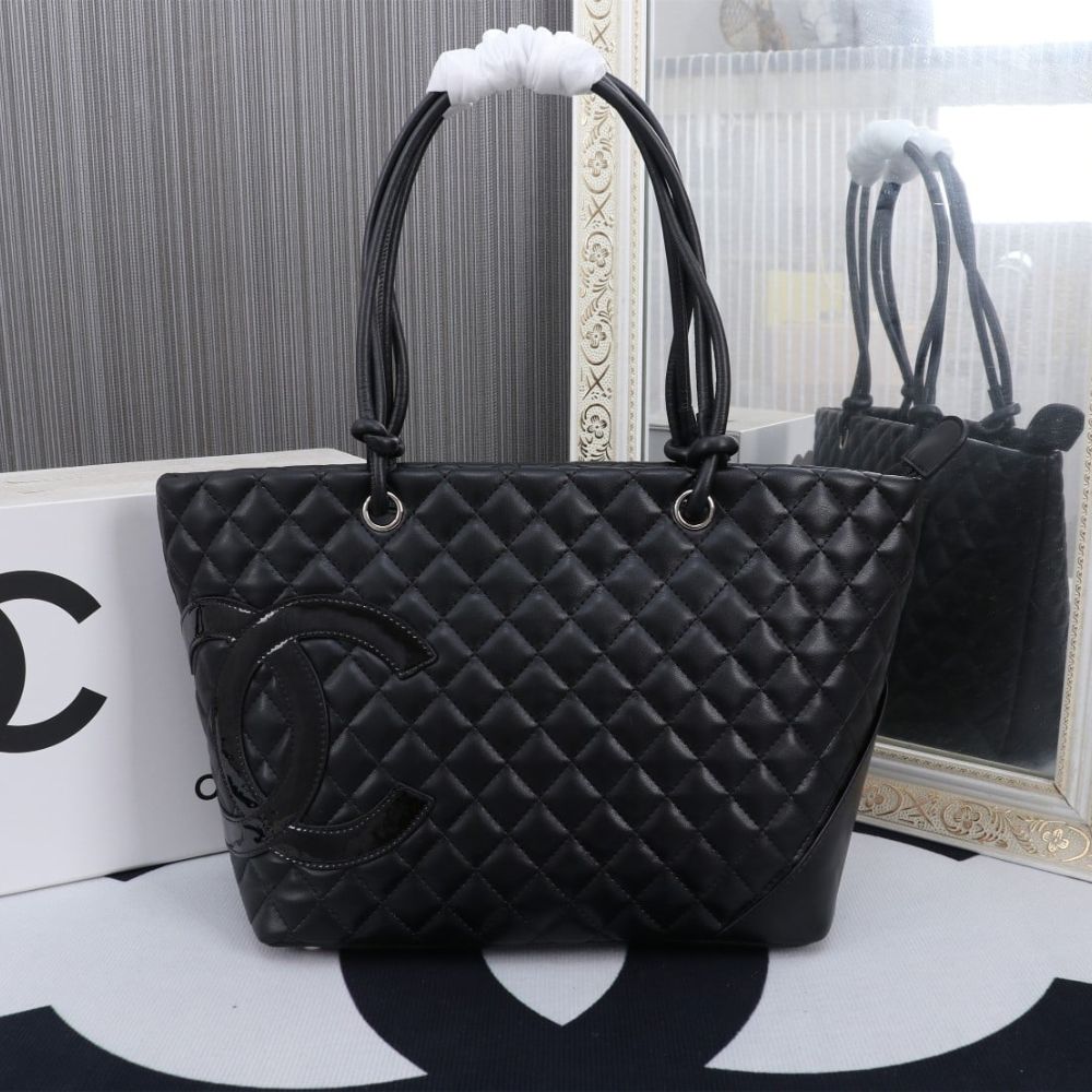 Chanel Cambon Line Large Tote Bag In Black 41Cm A25169 - Image 5