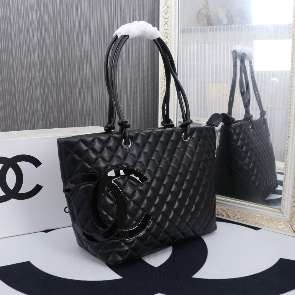 Chanel Cambon Line Large Tote Bag In Black 41Cm A25169 - Image 7