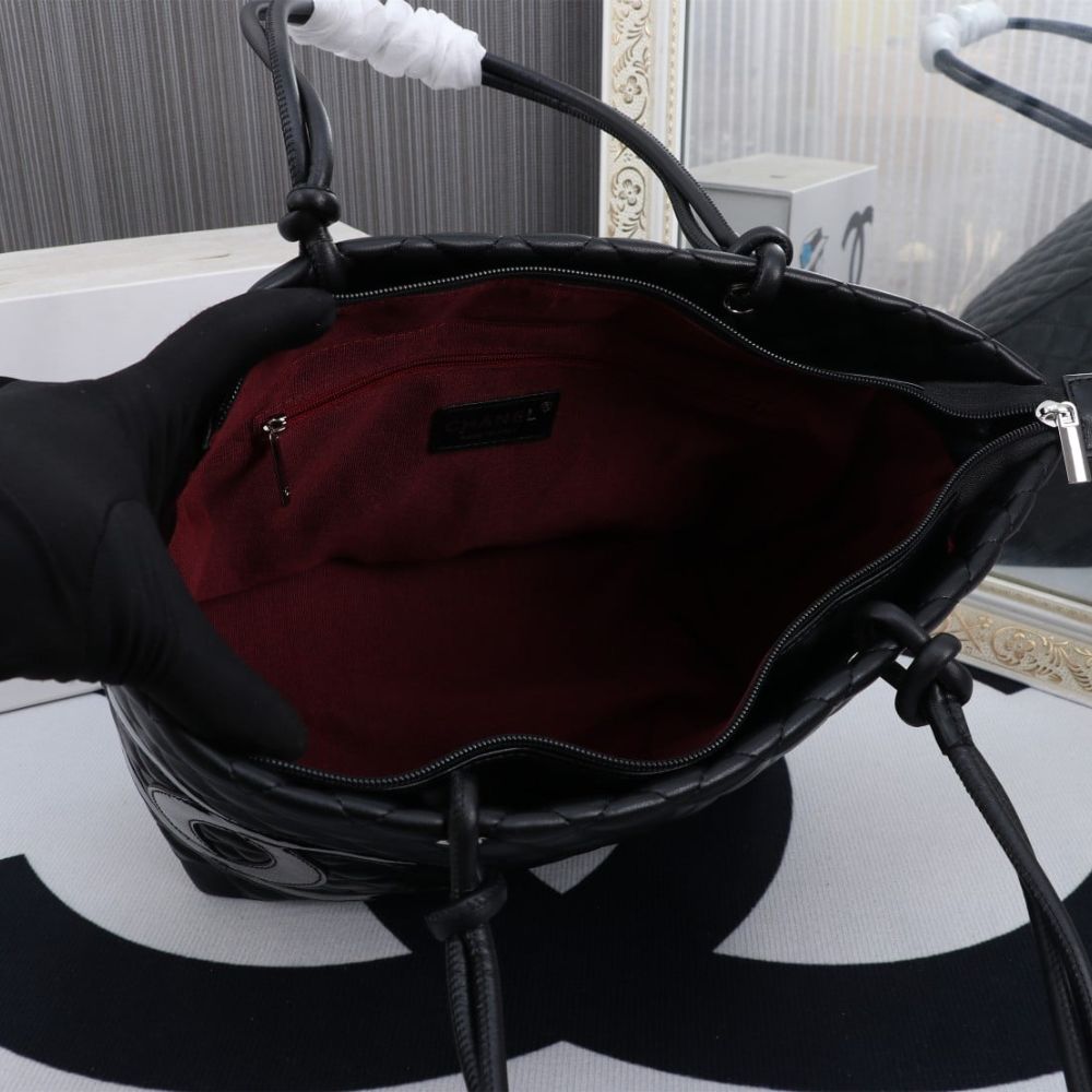 Chanel Cambon Line Large Tote Bag In Black 41Cm A25169 - Image 8