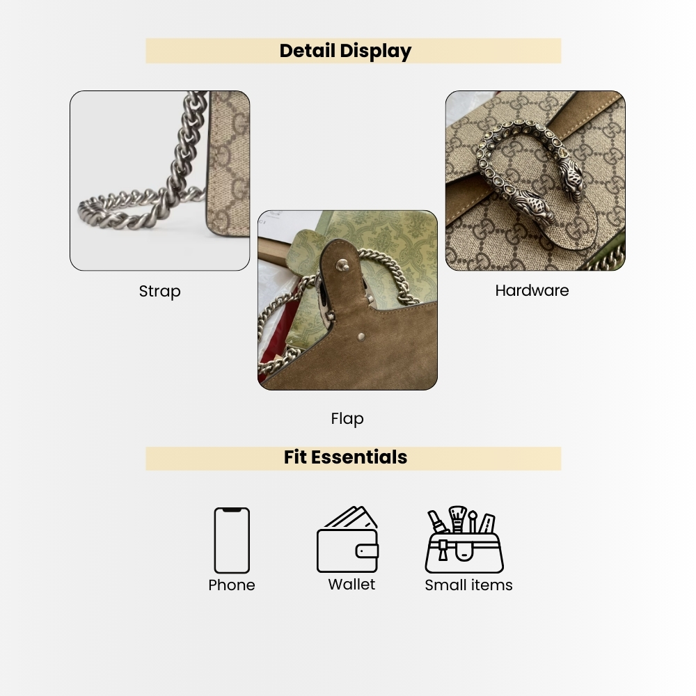 Gucci Dionysus Small Shoulder Beige Bag 25Cm 499623 92TJN 8660 - Image 4