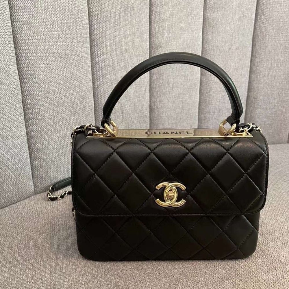 Chanel Small Flap Bag With Top Handle Bag With Gold Metal Black 25Cm A92236 Y60767 94305 - Image 6