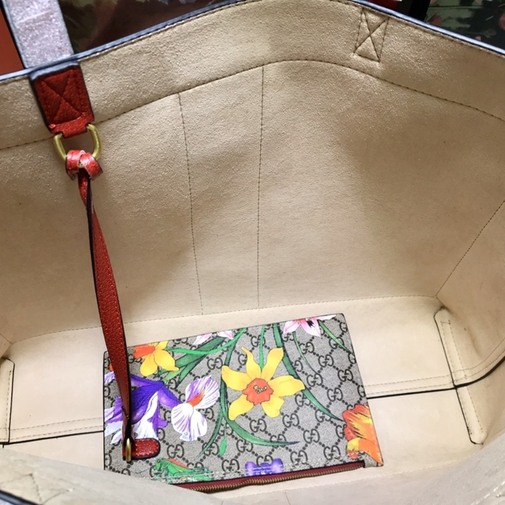 Gucci Ophidia GG Flora Large Tote Bag In Red 44cm - Image 8