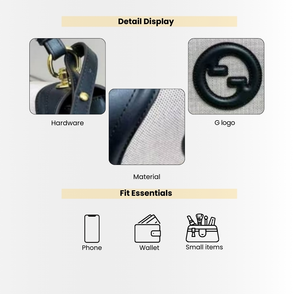 Gucci Blondie Mini Shoulder Bag Ivory And Black 22Cm 815700 HAAKF 2546 - Image 4