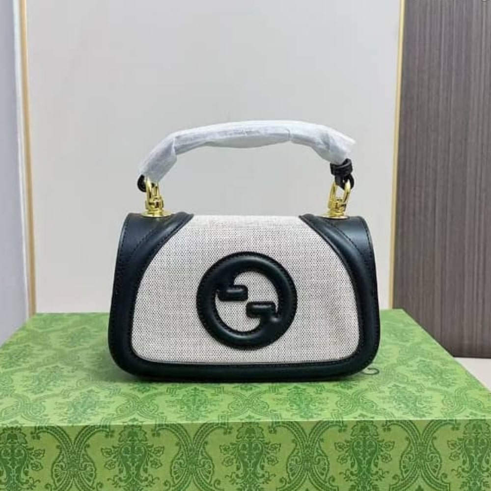 Gucci Blondie Mini Shoulder Bag Ivory And Black 22Cm 815700 HAAKF 2546 - Image 5