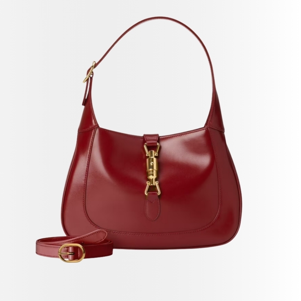Gucci Jackie 1961 Medium Shoulder Bag Red Leather 28Cm 636709 10O0G 6638