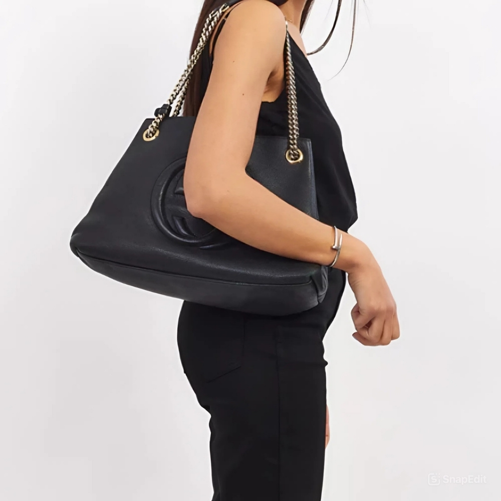 Gucci Soho Medium Shoulder Bag Black 38Cm - Image 2