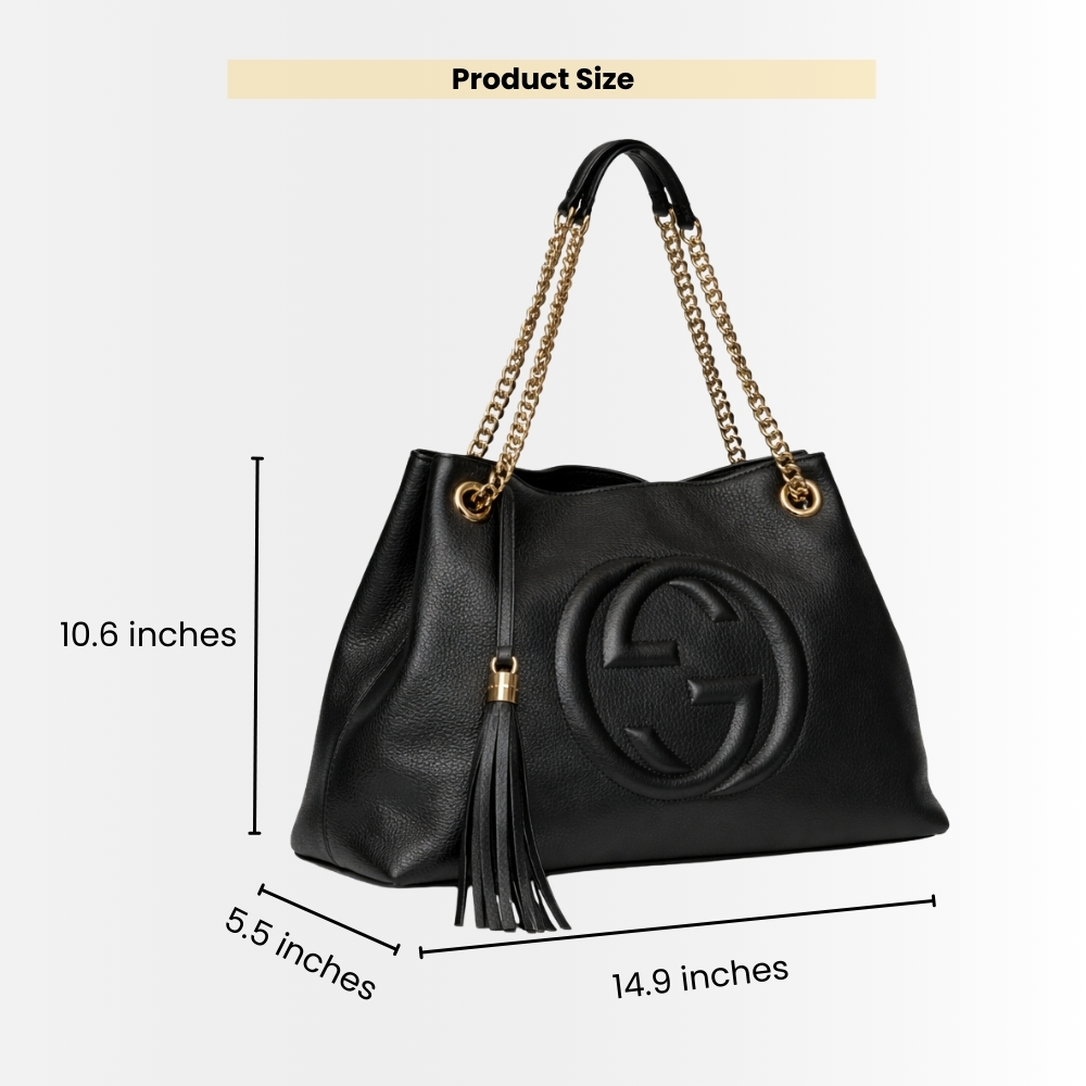 Gucci Soho Medium Shoulder Bag Black 38Cm - Image 3