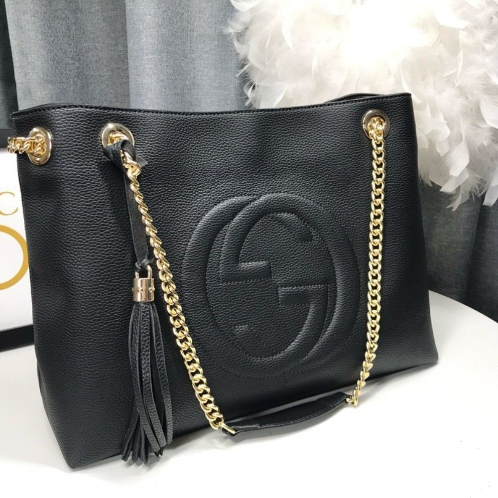 Gucci Soho Medium Shoulder Bag Black 38Cm - Image 7