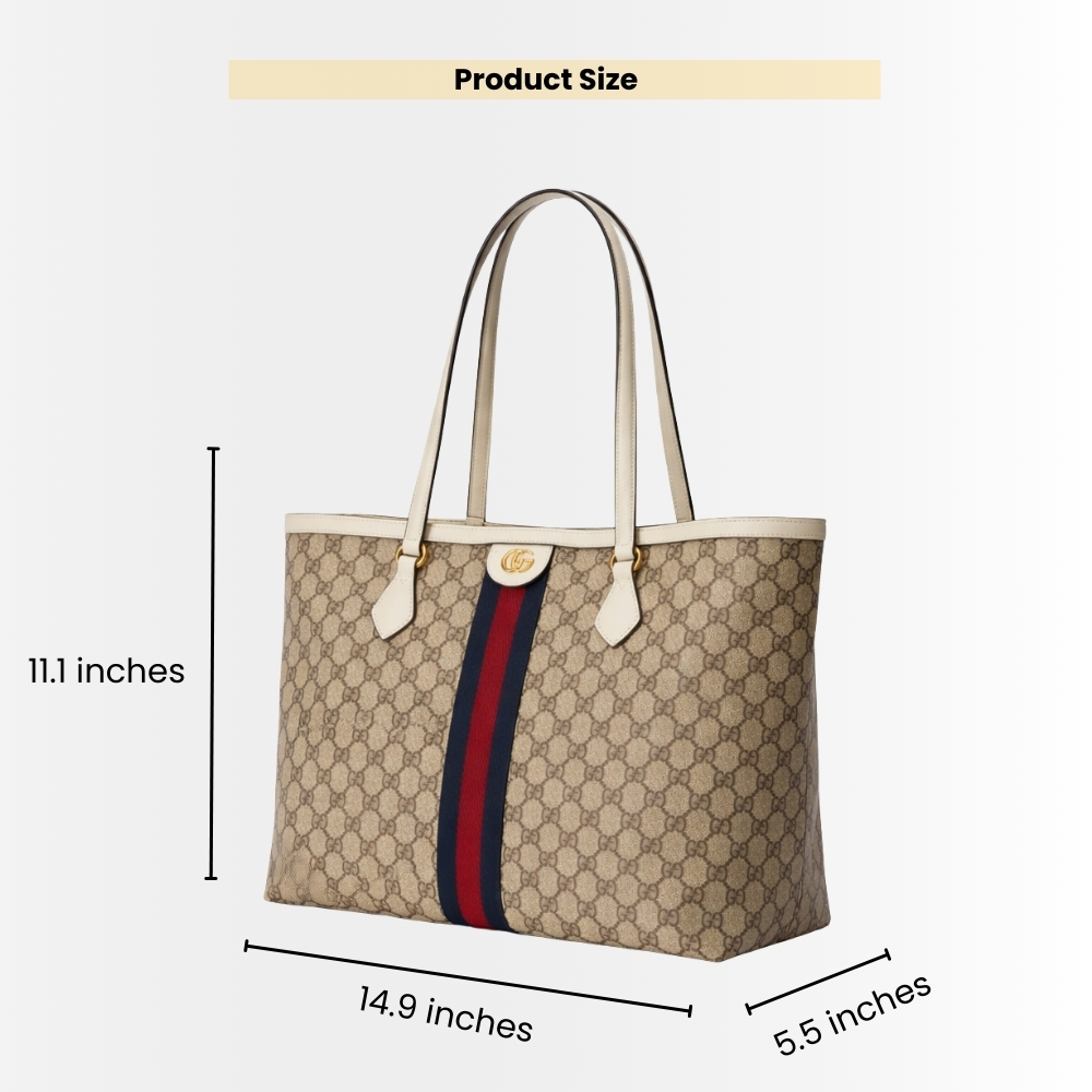 Gucci Ophidia Large GG Tote Bag Beige Ebony 38Cm 631685 96IWB 9794 - Image 3