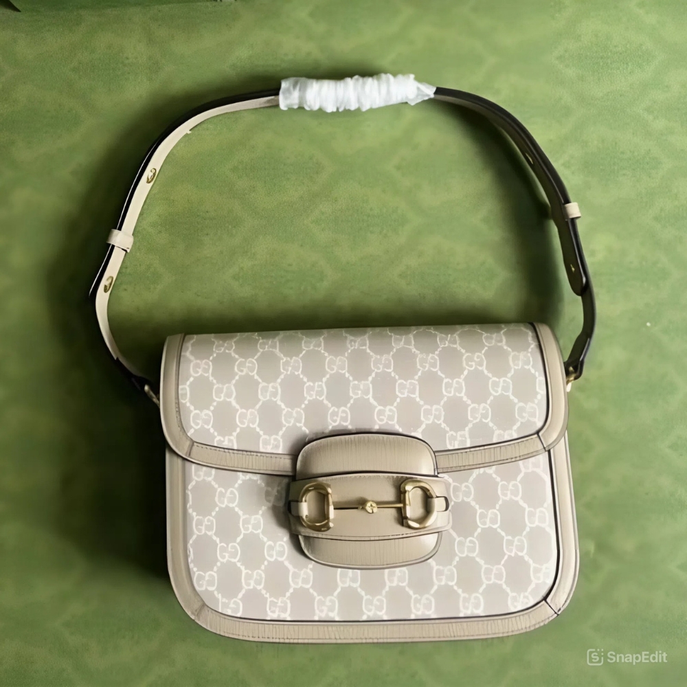 Gucci Horsebit 1955 Medium Bag Beige White 25cm 602204 UULBG 9683 - Image 5