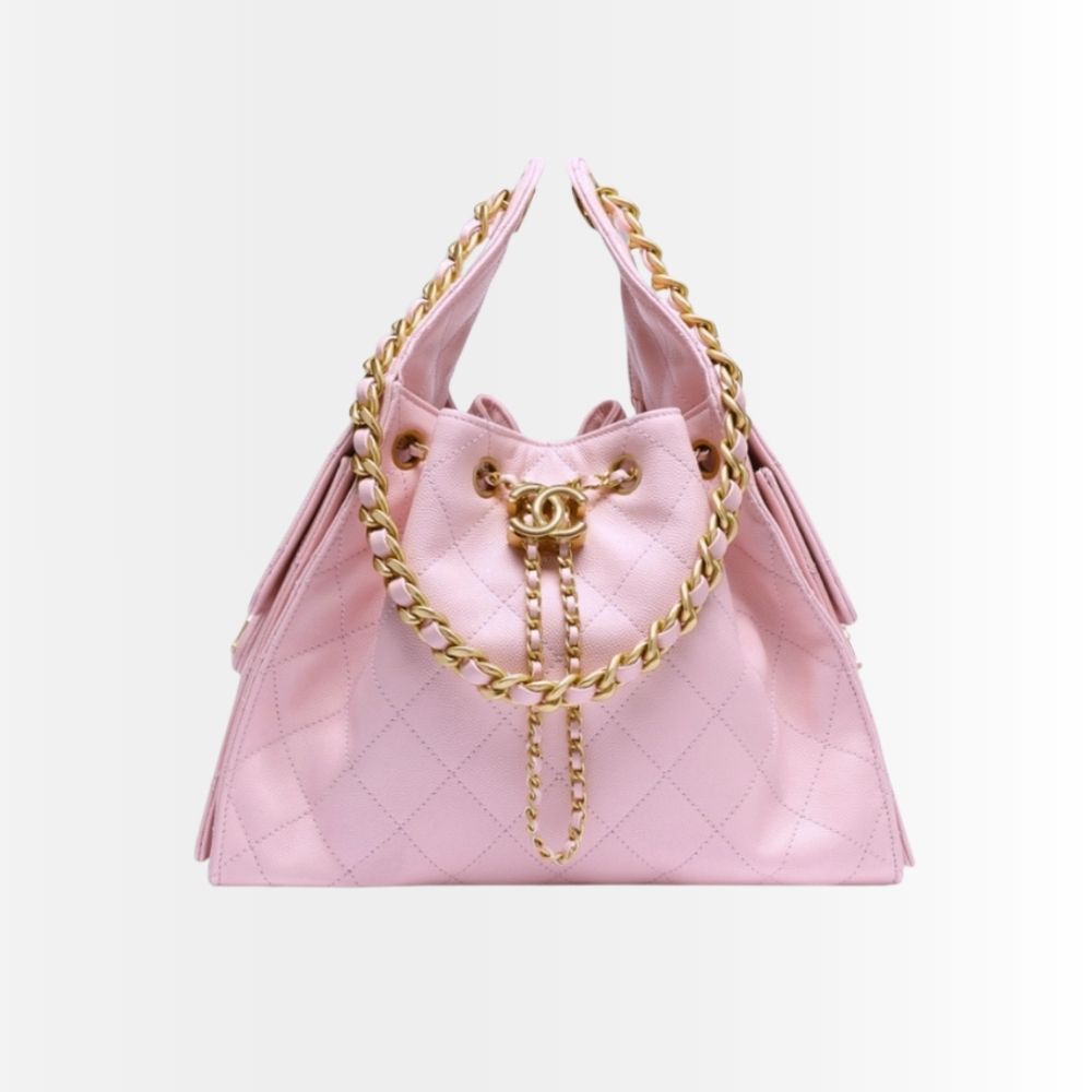 Chanel 25 Small Handbag Grained And Gold Tone Metal Pink 26Cm AS5293 B20304 NAGEO