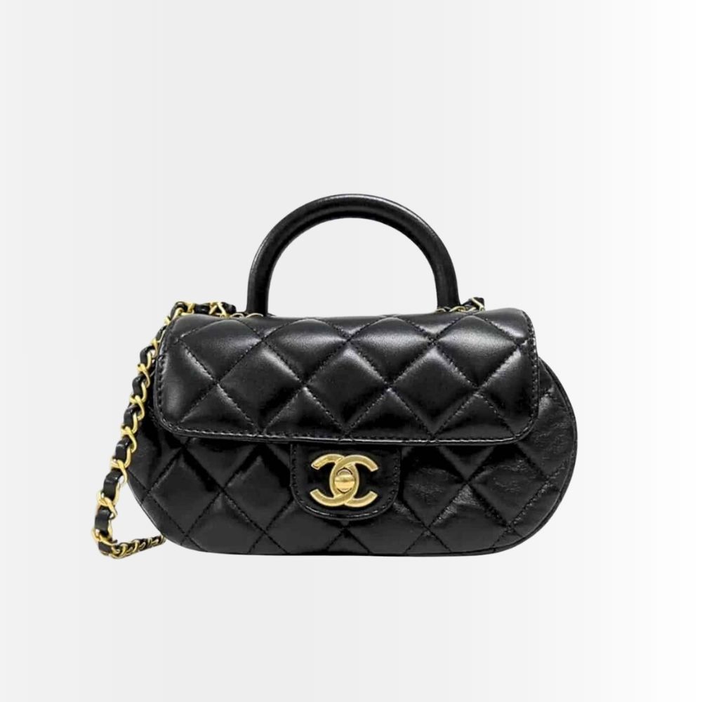 Chanel Small Flap Bag With Top Handle Black 20cm AS4573 B15144 94305