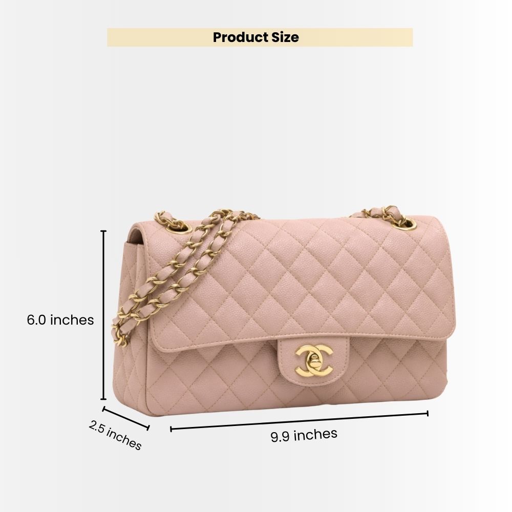 Chanel Classic Medium Flap Bag With Gold Hardware Pink 25Cm - Image 3