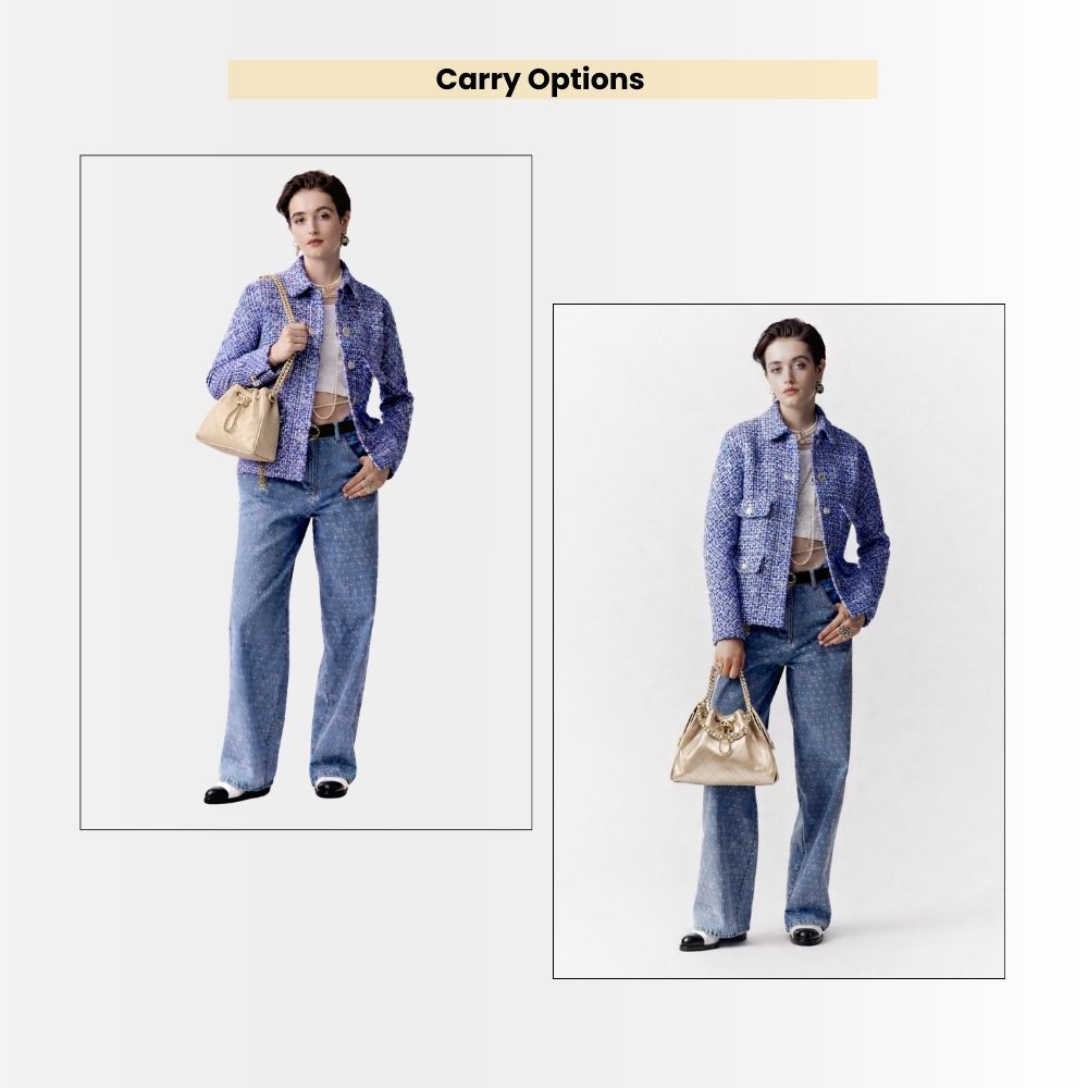 Chanel 25 Small Handbag Grained And Gold Tone Metal Beige 26Cm - Image 9