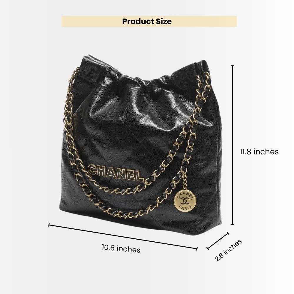Chanel 22 Small Handbag Black 30cm AS3260 B08037 94305 - Image 3