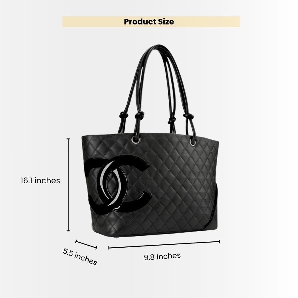 Chanel Cambon Line Large Tote Bag In Black 41Cm A25169 - Image 3