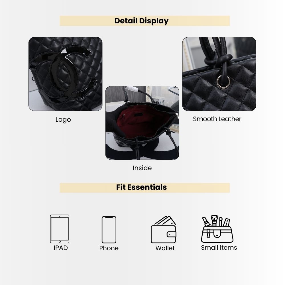 Chanel Cambon Line Large Tote Bag In Black 41Cm A25169 - Image 4