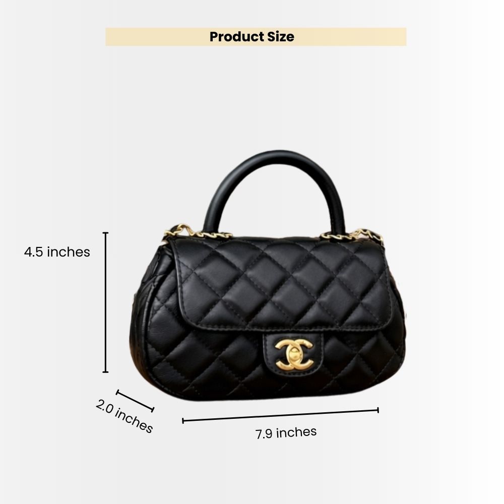 Chanel Small Flap Bag With Top Handle Black 20cm AS4573 B15144 94305 - Image 3