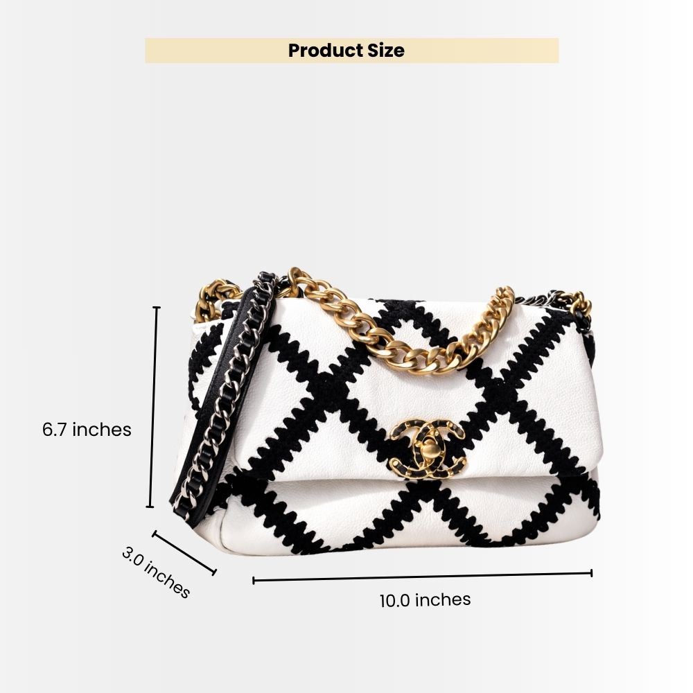 Chanel 19 Small Stitch Crossbody Bag White 25cm - Image 3