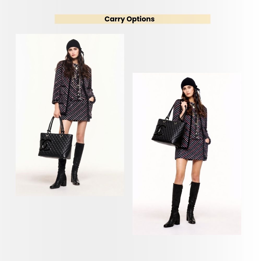 Chanel Cambon Line Large Tote Bag In Black 41Cm A25169 - Image 15