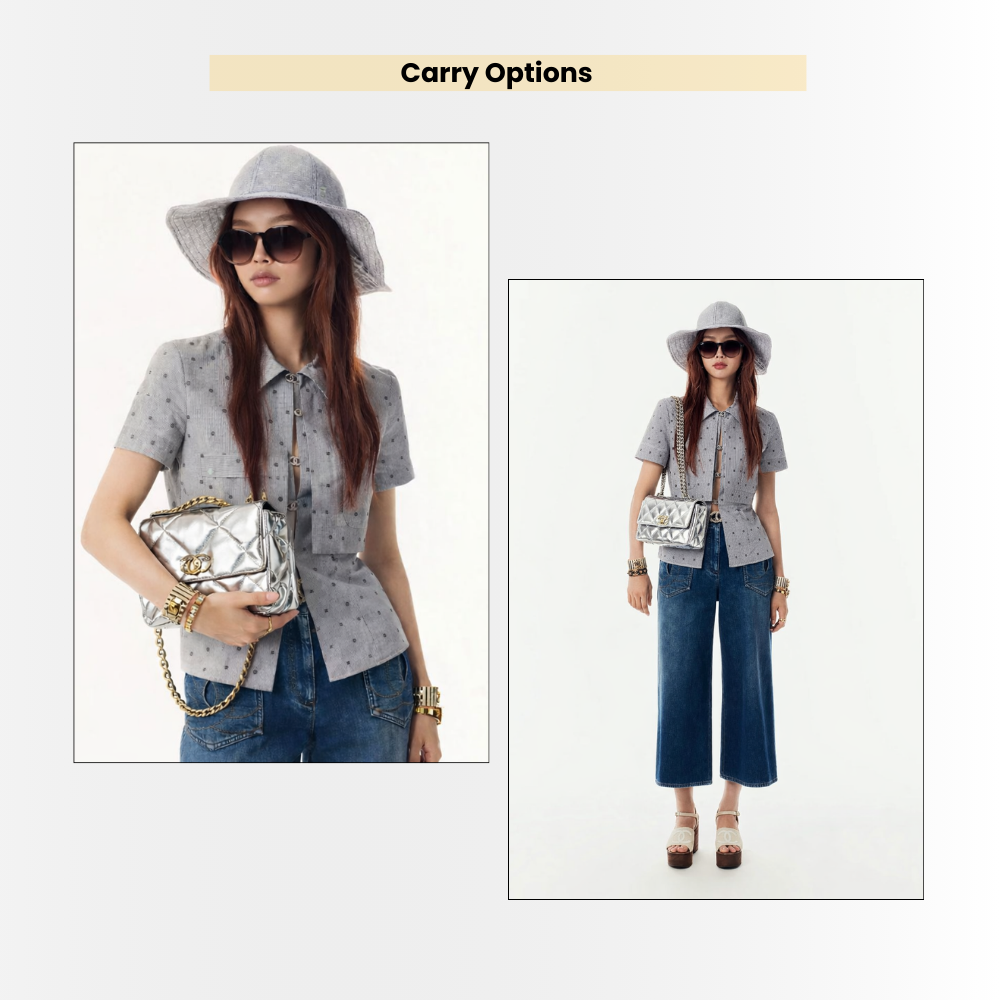 Chanel 19 Small Flap Bag Metallic Silver 25cm - Image 12