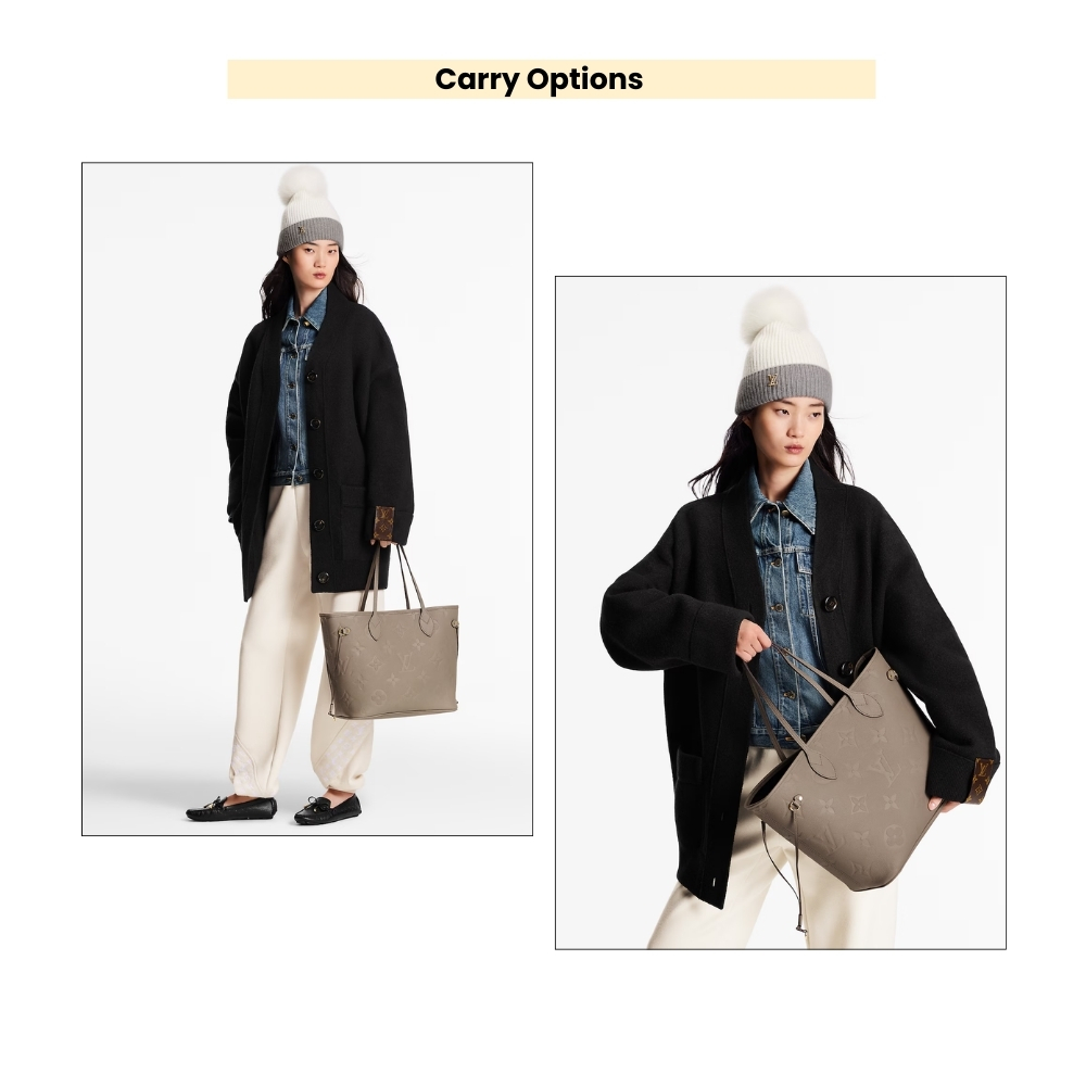 Louis Vuitton Neverfull MM Monogram Empreinte Tourterelle Grey 31Cm M45686 - Image 13