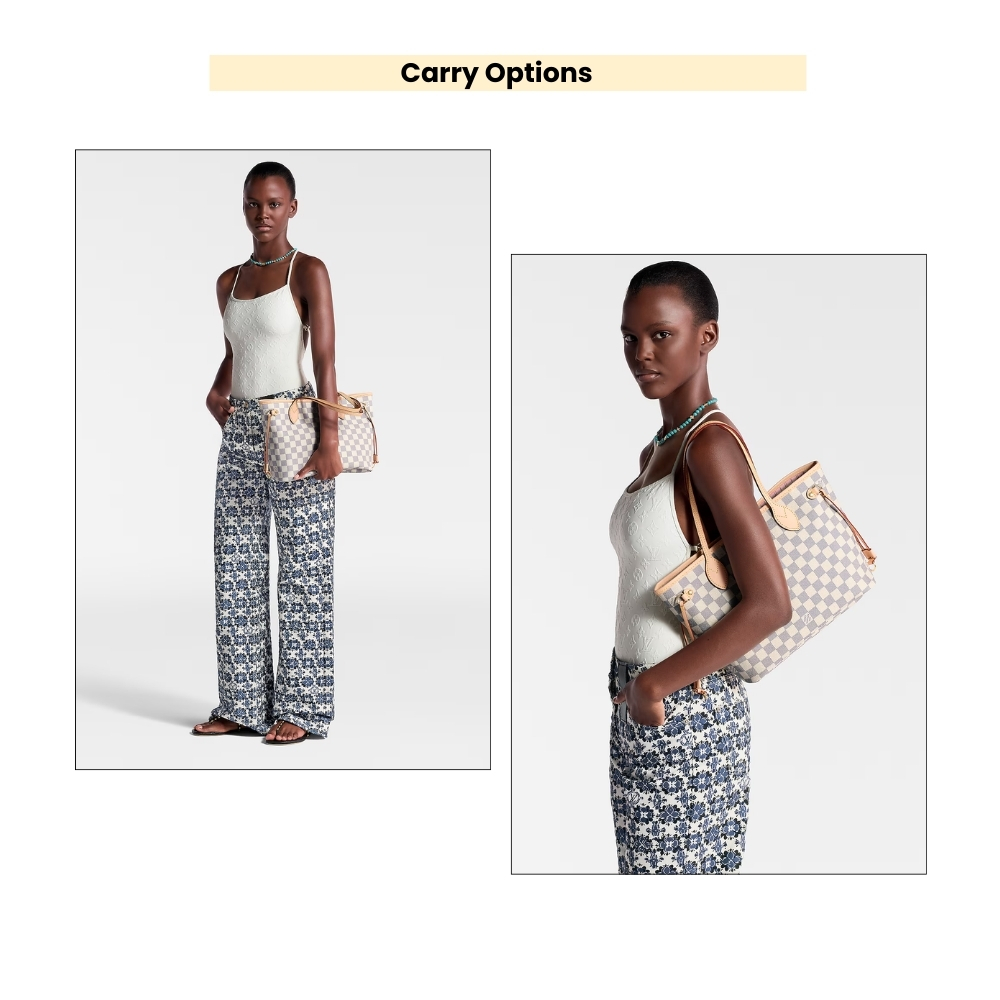 Louis Vuitton Neverfull PM Damier Azur Rose Ballerine 29Cm - Image 11