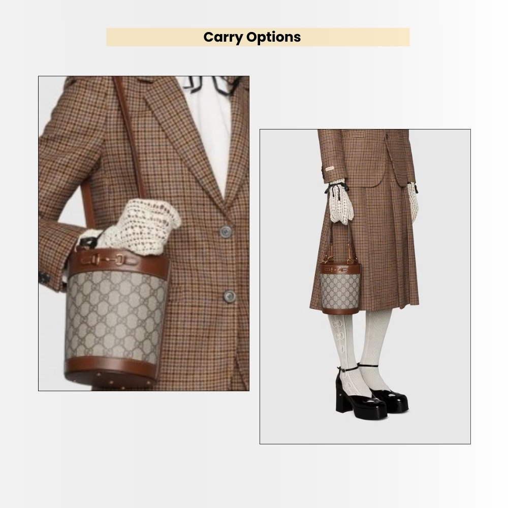 Gucci Horsebit 1955 Mini Bucket Bag Brown 18Cm - Image 9