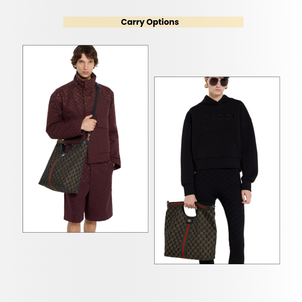 Gucci Giglio Large Tote Bag Black And White GG Denim 36Cm 865452 UN3AG 1099 - Image 9