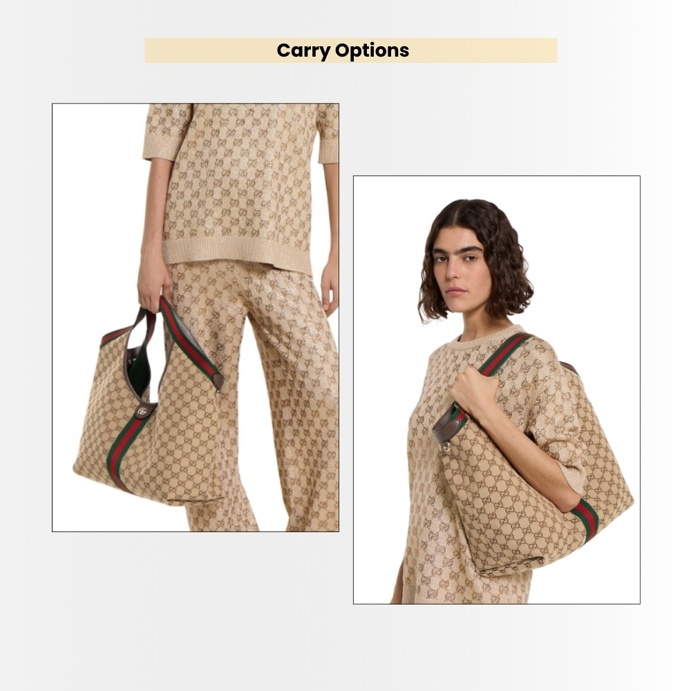 Gucci Giglio Large Tote Bag Beige And Dark Brown Gg Canvas 60Cm 853971 FAFFP 2547 - Image 9