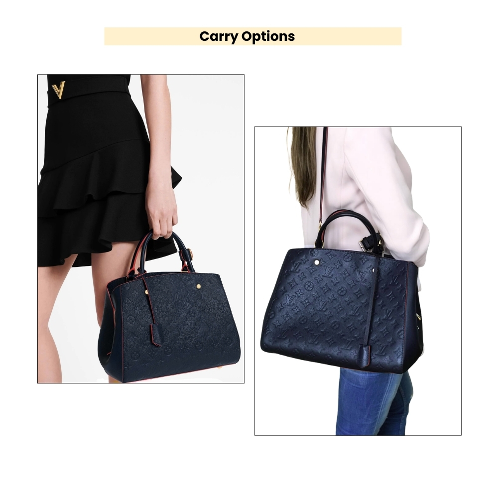 Louis Vuitton Montaigne MM Monogram Empreinte Navy Blue 33Cm M42746 - Image 10