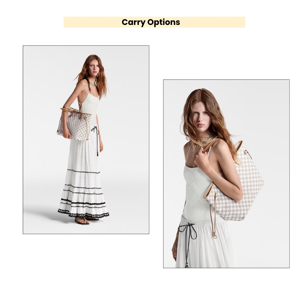 Louis Vuitton Neverfull MM Damier Azur Beige 31Cm N40604 - Image 10