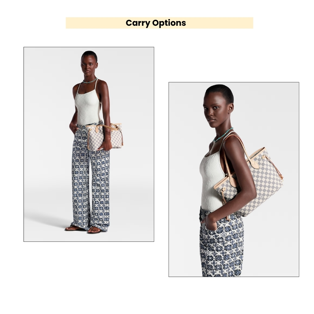 Louis Vuitton Neverfull PM Damier Azur Beige 29Cm N40605 - Image 10