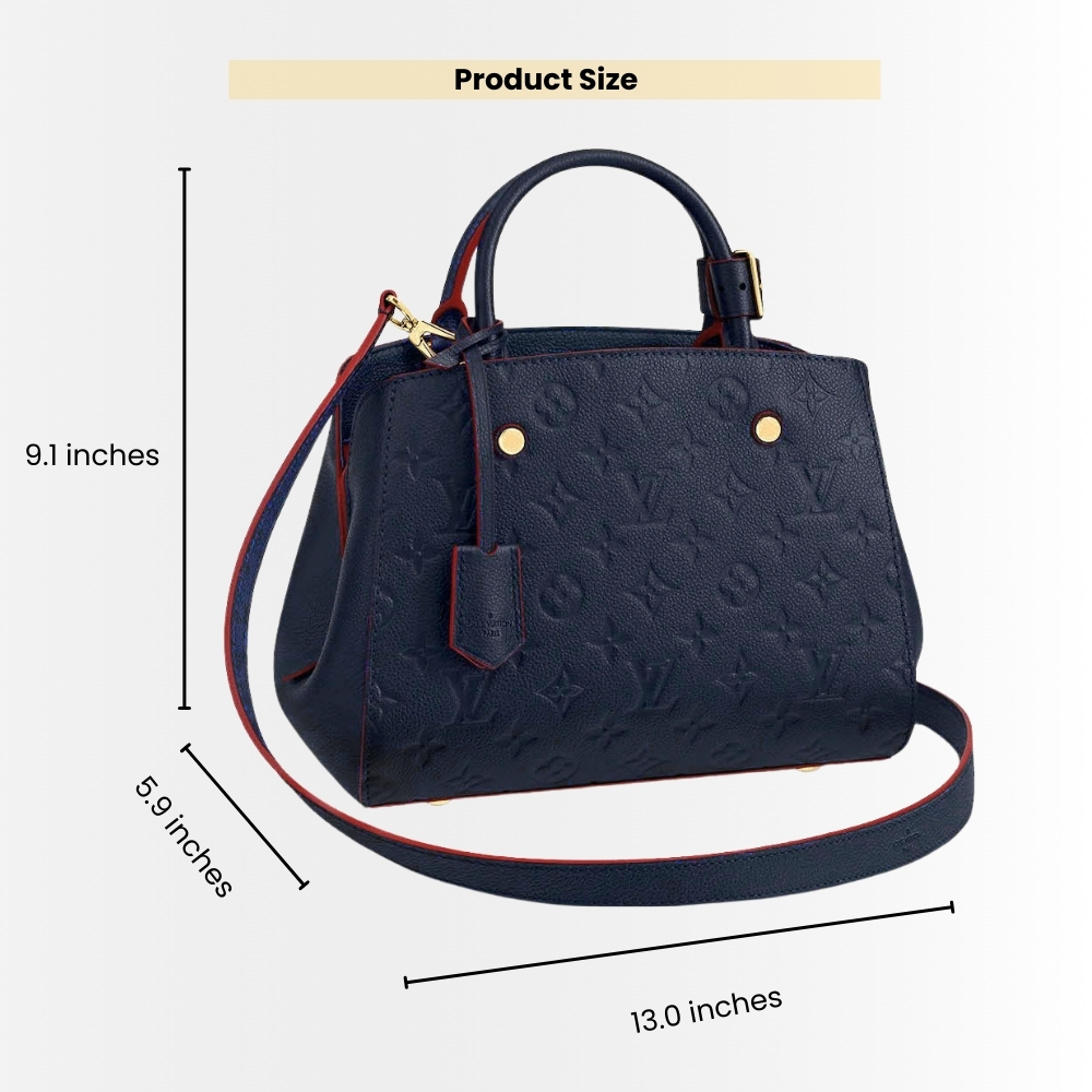 Louis Vuitton Montaigne MM Monogram Empreinte Navy Blue 33Cm M42746 - Image 3