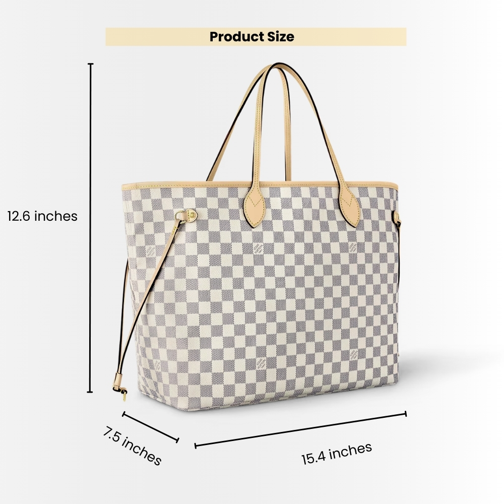 Louis Vuitton Neverfull GM Damier Azur Beige 39Cm N40602 - Image 3